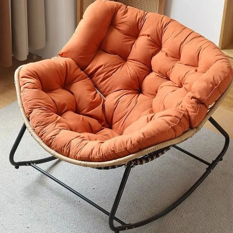 Orange rattan chair for balcony and living room