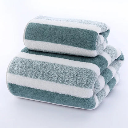 luxury striped bath towel