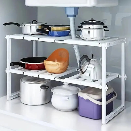 Stackable two layered kitchen shelf