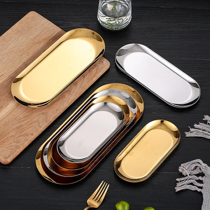 Elegant Golden Metallic Tray - My Store