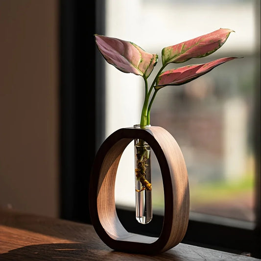Creative Solid Wood Flower Holding Vase - My Store